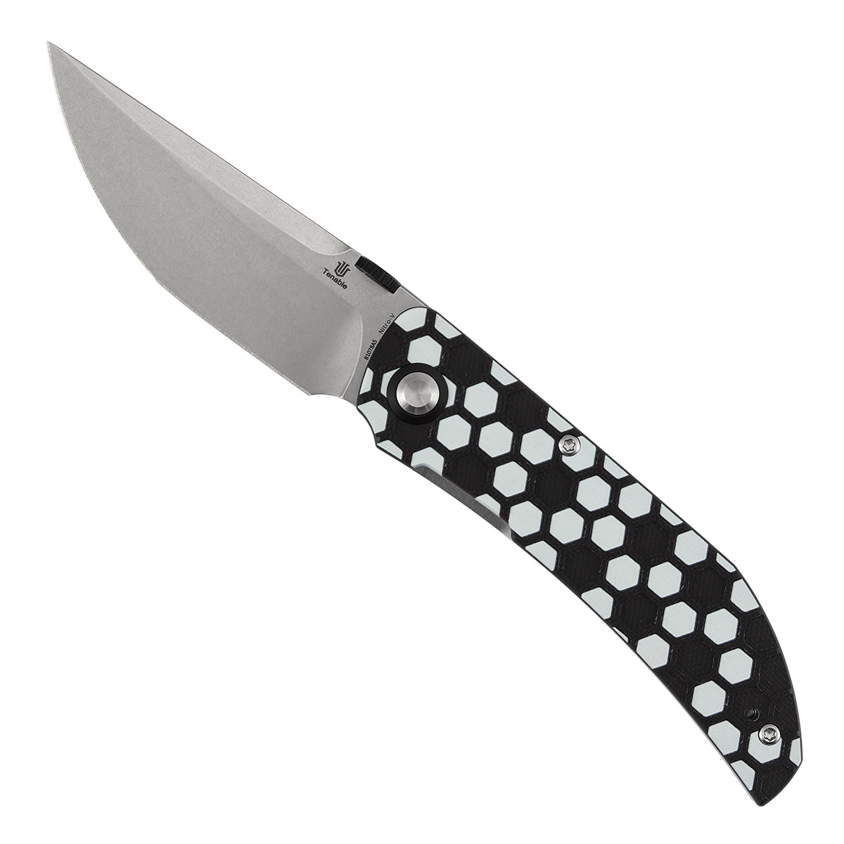 Tenable Exclusive Soccer-Themed Tarkin Folding Knife | 3.4" Stonewashed Nitro-V | Black G10 with Soccer Themed Pattern Handle | Matthew Christensen Design - B1078A5 (Limited 200) - Image 3