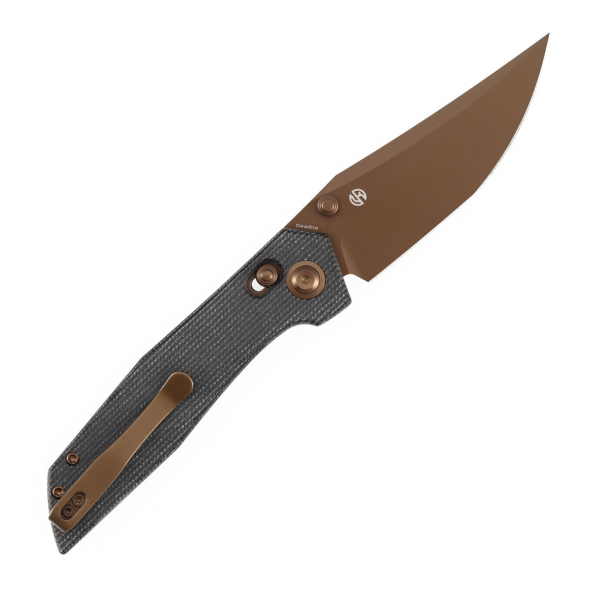 Tenable Deadite Cross Bar Lock Knife | 3.52" Rose Gold 14C28N Blade | Black Micarta Handle | TuffKnives Design - B1081V3 - Image 4