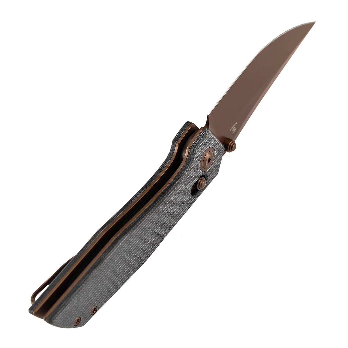 Tenable Deadite Cross Bar Lock Knife | 3.52" Rose Gold 14C28N Blade | Black Micarta Handle | TuffKnives Design - B1081V3 - Image 7