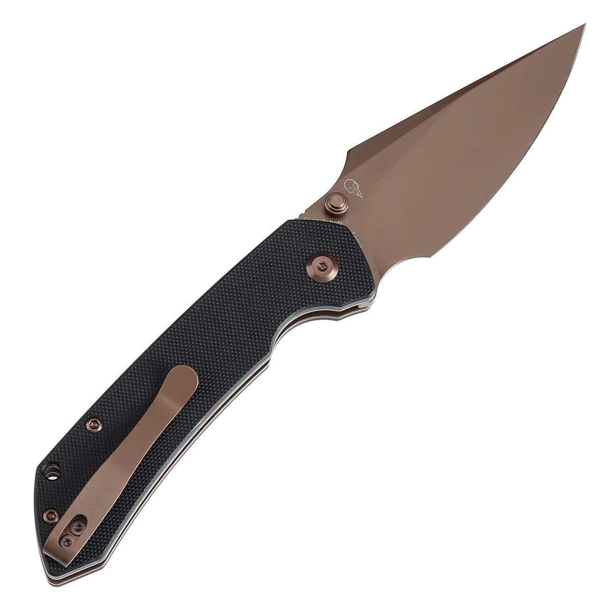 BladeHQ Exclusive Tenable Fenrir Button Lock Knife Black G-10 (3.4" Rose Gold 14C28N) T1034F2 - Image 2