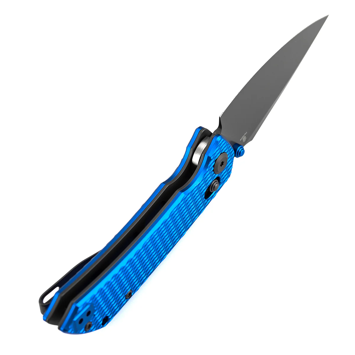 Tenable Fenrir Cross Bar Lock Folding Knife| 3.48'' Gray TiCn Coated Nitro V Blade | Blue Anodized Aluminum with Diamond Pattern Handle | Sparrow Knife Design| T1034V15 - Image 7