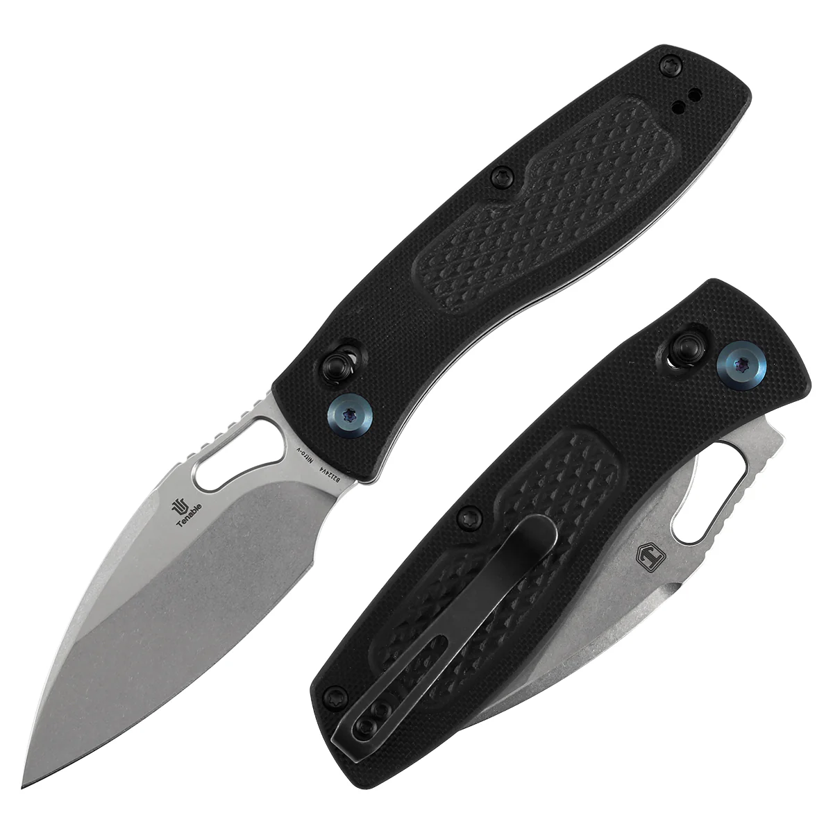 Heron Crossbar Lock Folding Knife - 3.13" Nitro V Blade | Black G10 Handle with Diamond Pattern | Johan Jordaan- B2124V4