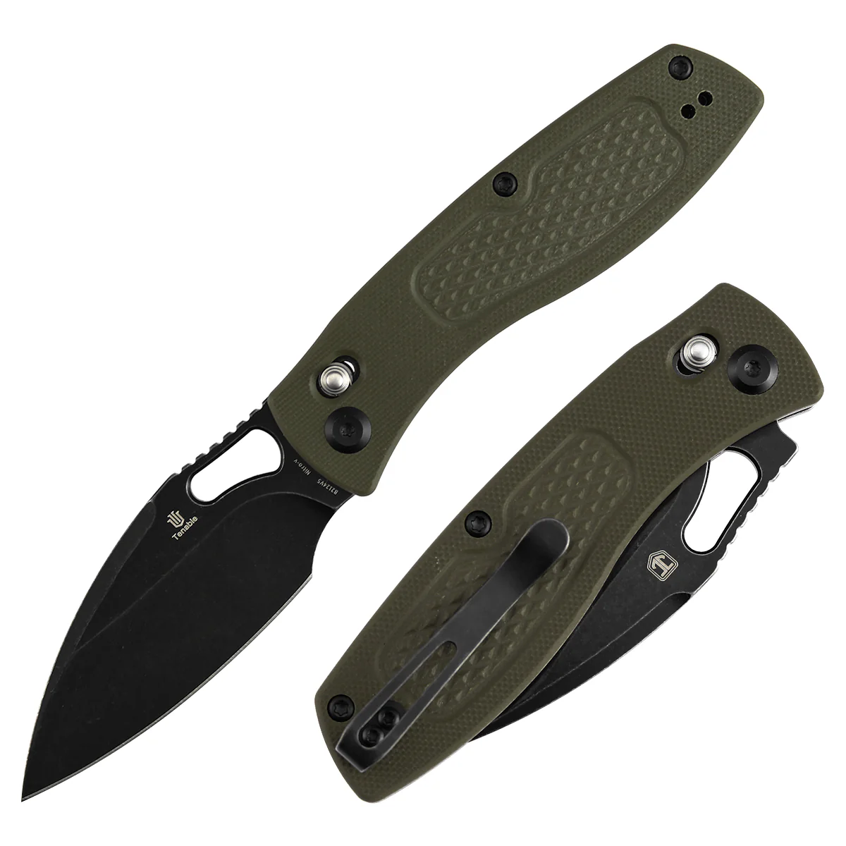 Heron Crossbar Lock Folding Knife - 3.13" Nitro V Blade| Olive Green G10 Handle with Diamond Pattern| Johan Jordaan - B2124V5