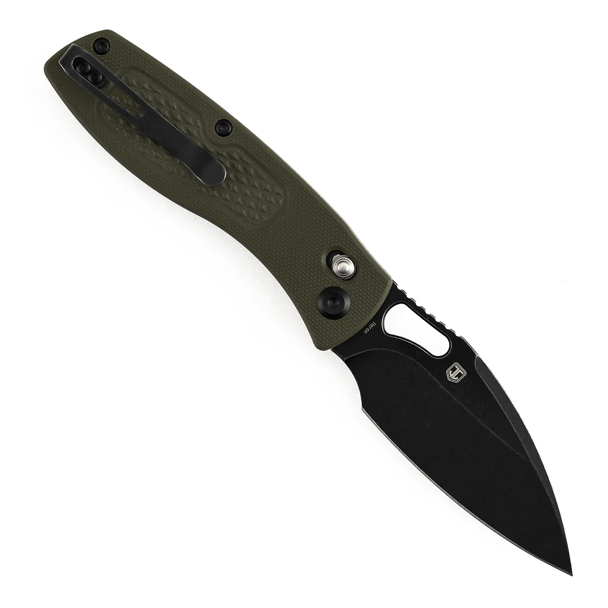 Heron Crossbar Lock Folding Knife - 3.13" Nitro V Blade| Olive Green G10 Handle with Diamond Pattern| Johan Jordaan - B2124V5 - Image 3