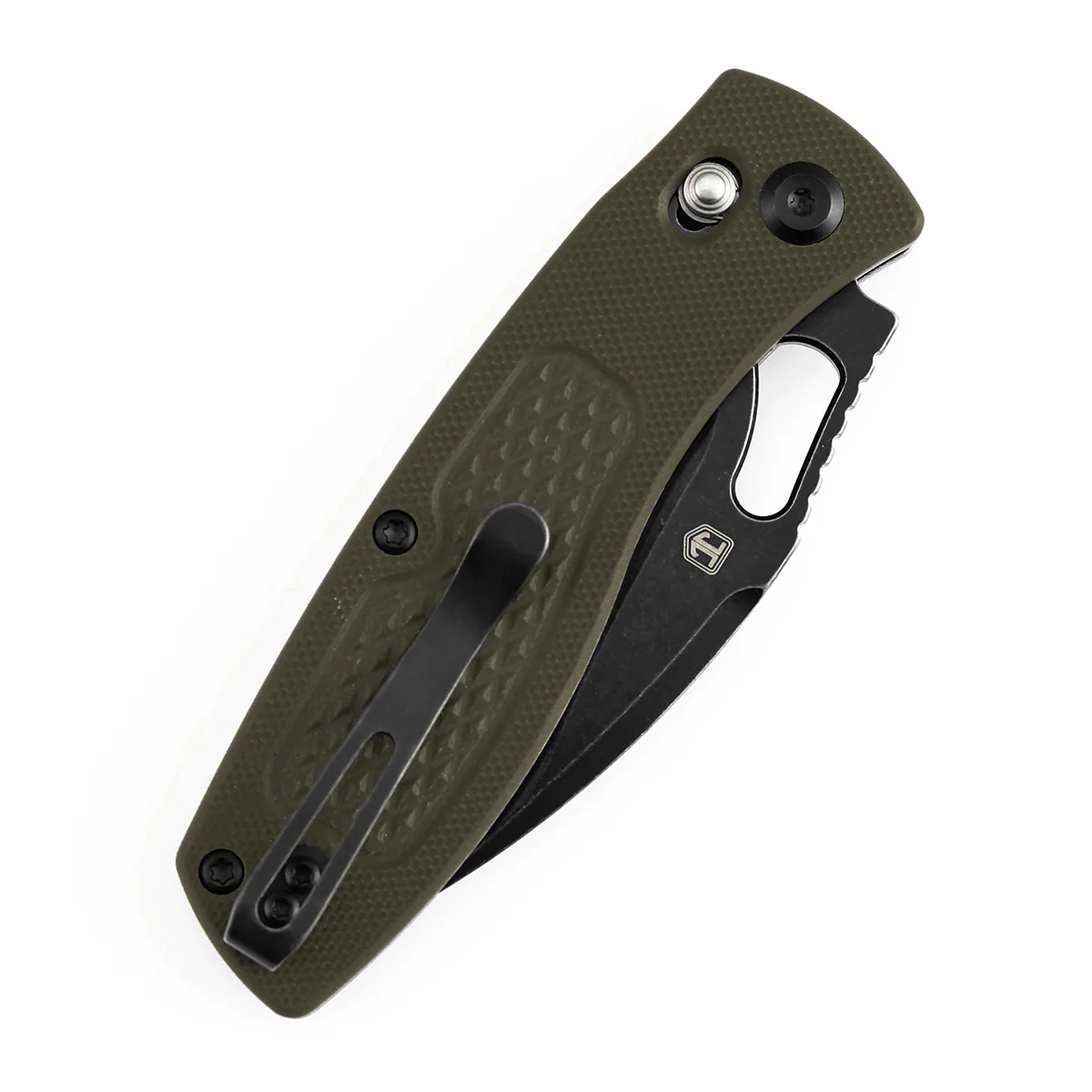 Heron Crossbar Lock Folding Knife - 3.13" Nitro V Blade| Olive Green G10 Handle with Diamond Pattern| Johan Jordaan - B2124V5 - Image 7