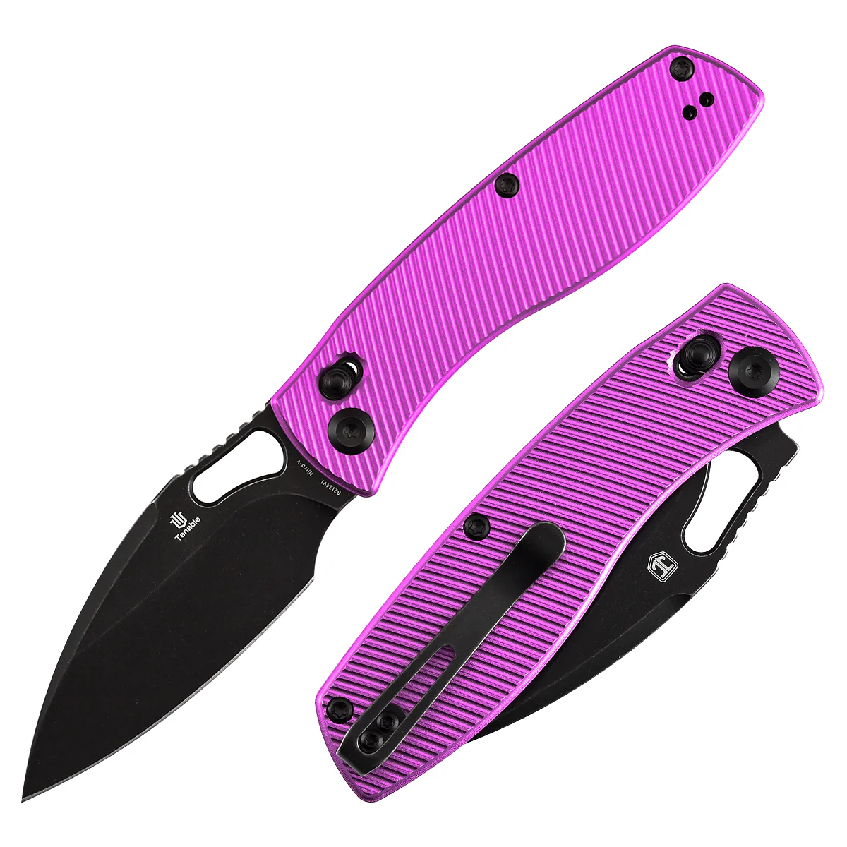 Heron Crossbar Lock Folding Knife - 3.13" Nitro-V Blade | Purple Aluminum Handle | Johan Jordaan- B2124V1