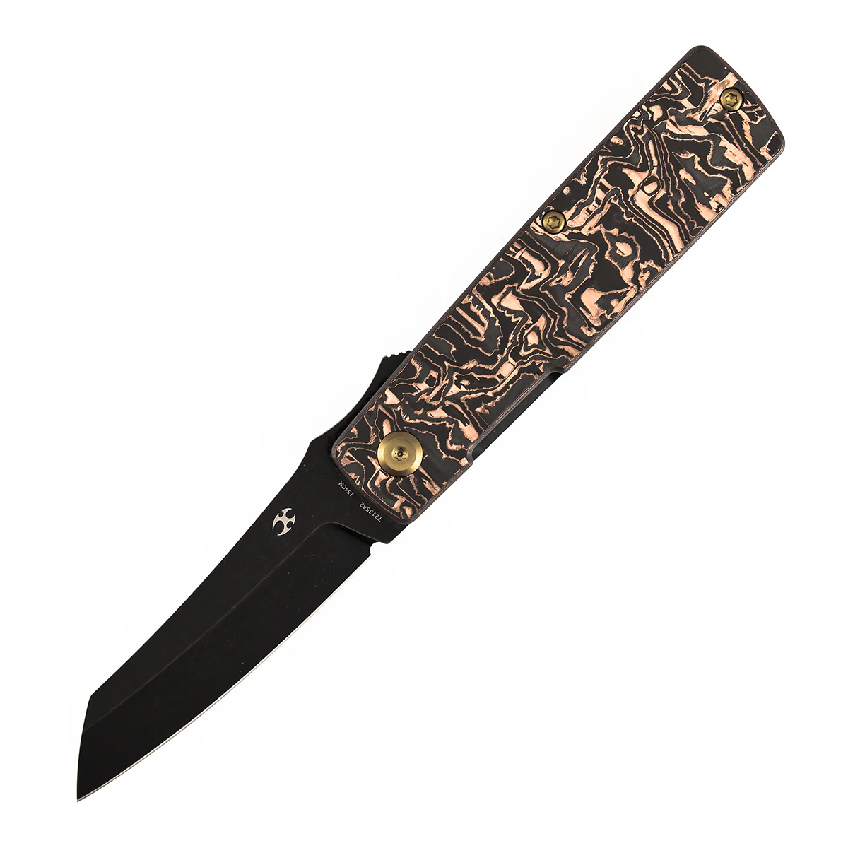 KANSEPT Higonokami | Liner Lock | 3.02'' 154CM Blade | Copper Carbon FIber Handle | Goran mihajlovic Design | T2135A2 - Image 2