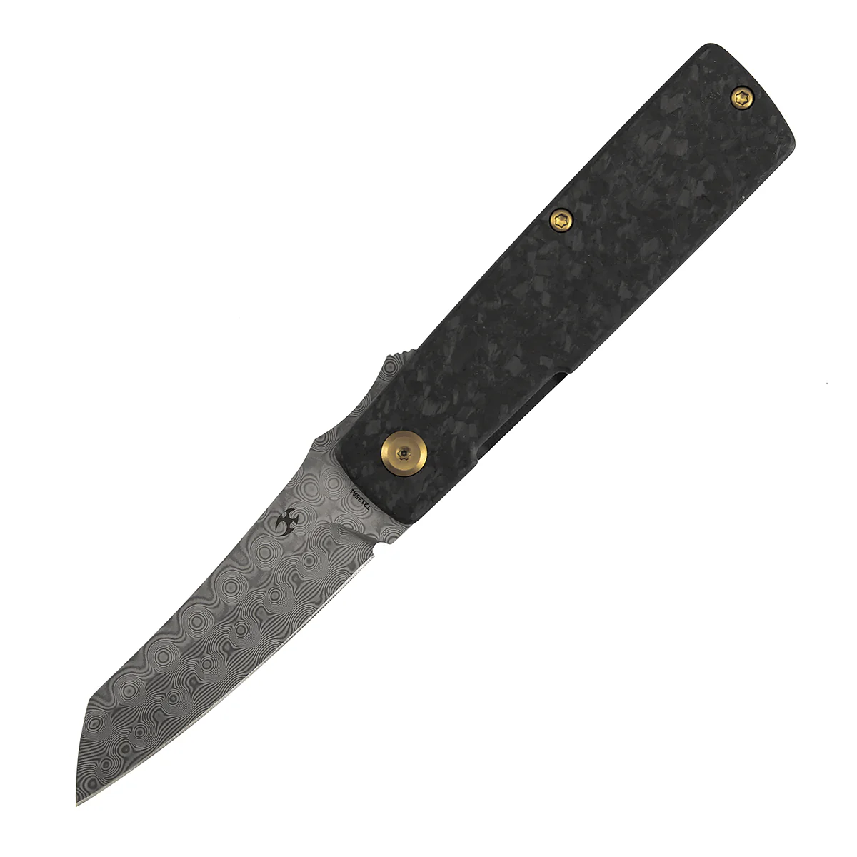 KANSEPT Higonokami | Liner Lock | 3.02'' Damascus Blade | Shred Carbon FIber Handle | Goran mihajlovic Design | T2135A1 - Image 2