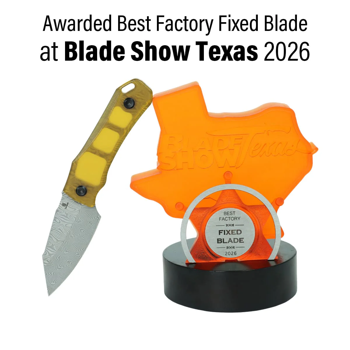Tenable Loki Fixed Blade Knife | 2.99" Damascus Blade | Amber PEI/Ultem Handle | Steven Dunnuck Design | G1058A2 - Image 2