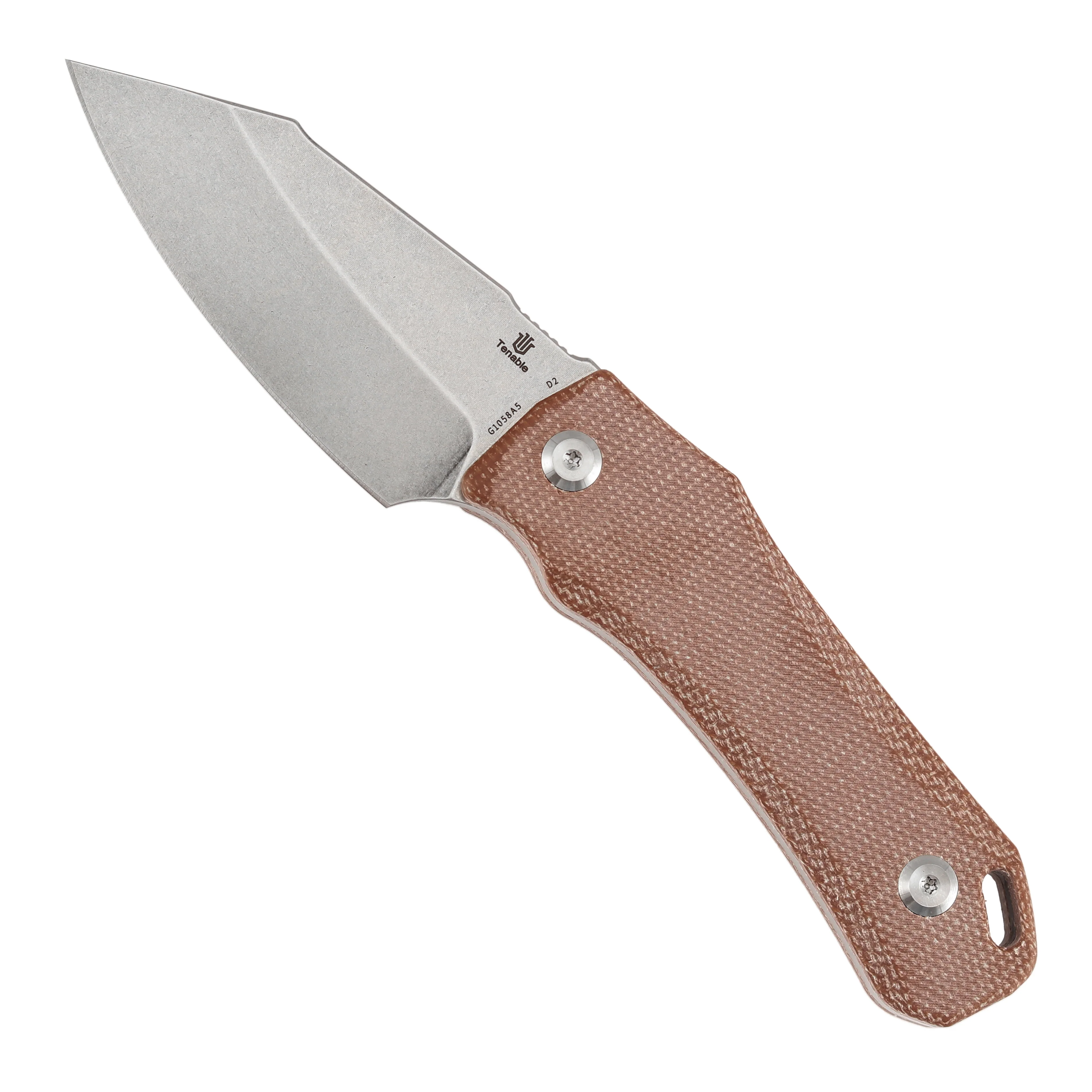 Tenable Loki Fixed Blade Knife |2.99" Stonewashed D2 Blade | Brown Micarta Handle | Steven Dunnuck Design | G1058A5 - Image 3