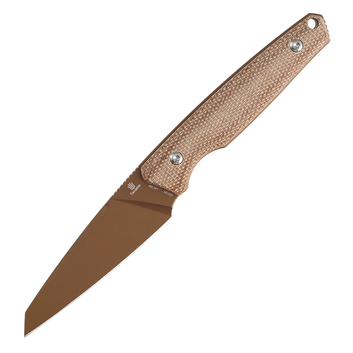 Tenable Parr Fixed Blade Knife | 2.87'' Rose Gold Coated 14C28N Blade | Brown Micarta Handle | Jonathan Styles - G011B7 - Image 3