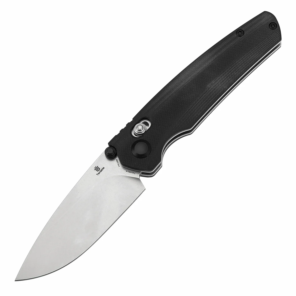 Tenable Raven Cross Bar Lock Folding Knife | 3.14" Stonewashed 14C28N Blade | Black G10 Handle | Black Bird Blades Design - T2109V4 - Image 2