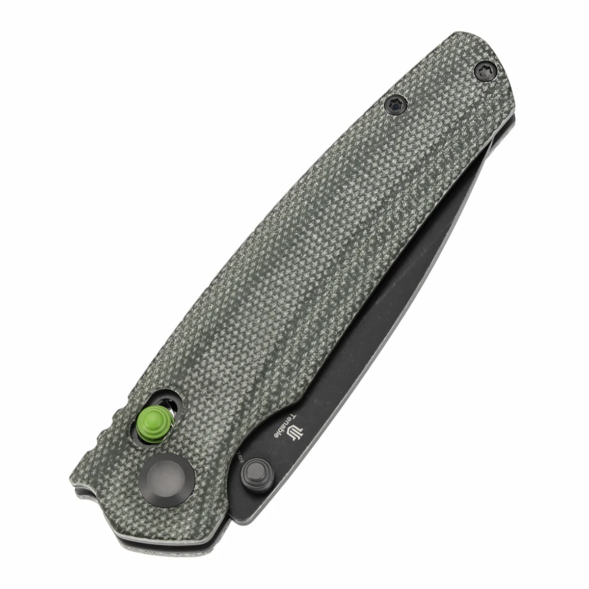 Tenable Raven Cross Bar Lock Folding Knife | 3.14" Blackwash 14C28N Blade | Green Micarta Handle | Black Bird Blades Design- T2109V5 - Image 6