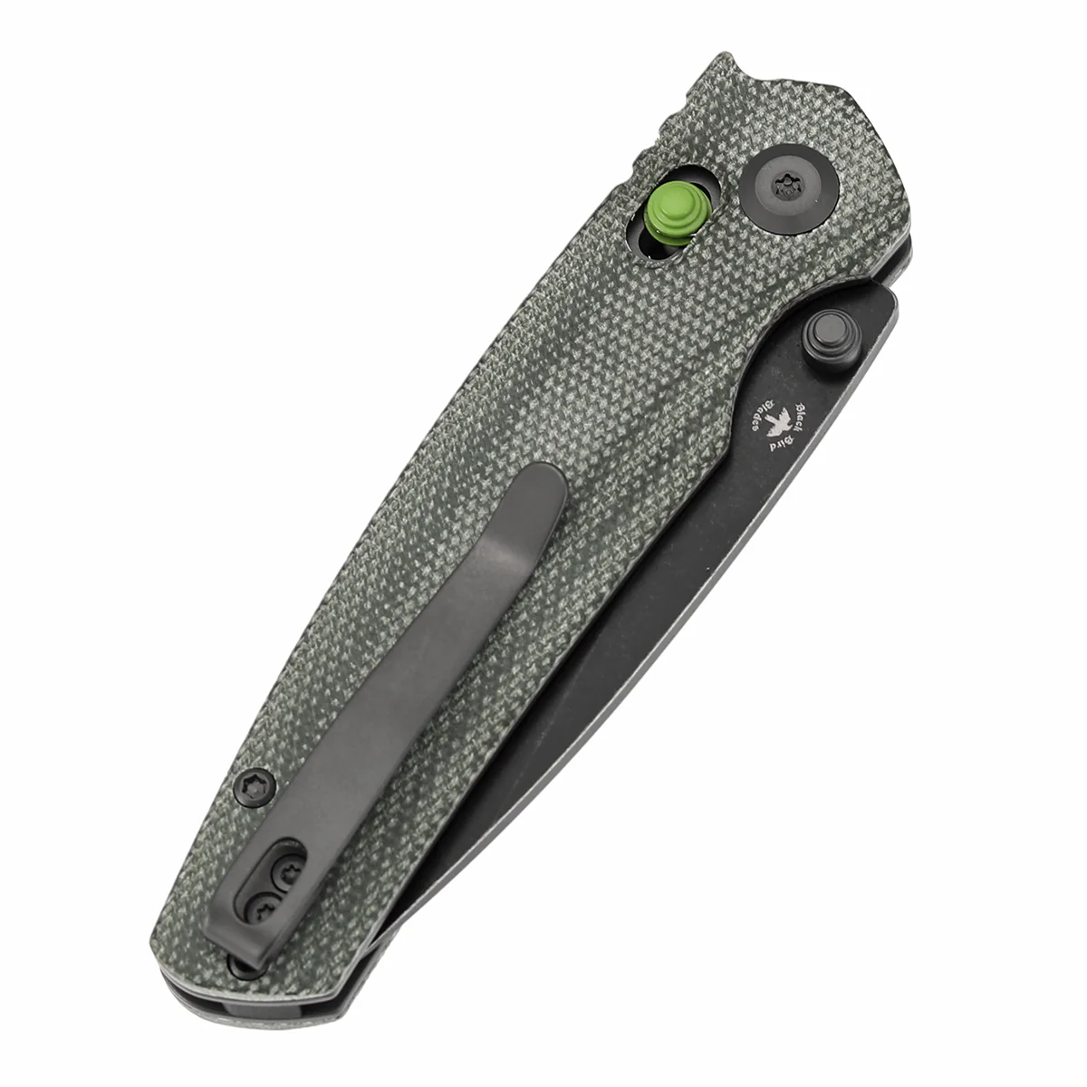Tenable Raven Cross Bar Lock Folding Knife | 3.14" Blackwash 14C28N Blade | Green Micarta Handle | Black Bird Blades Design- T2109V5 - Image 7