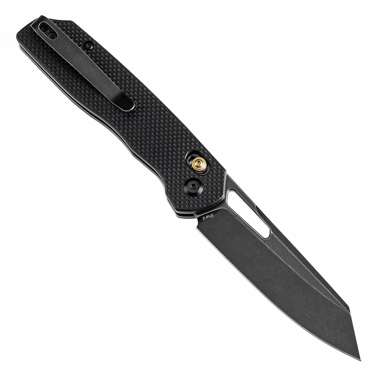 Tenable Shard |Cross Bar Lock Folding Knife | 3.47'' Blackwash 14C28N Blade | Black G10 Handle | Kim Ning Design | T1006V1 - Image 3