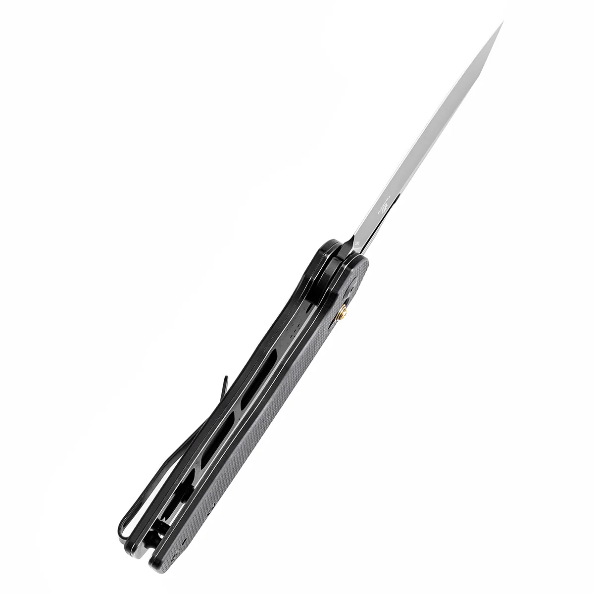 Tenable Shard |Cross Bar Lock Folding Knife | 3.47'' Blackwash 14C28N Blade | Black G10 Handle | Kim Ning Design | T1006V1 - Image 4