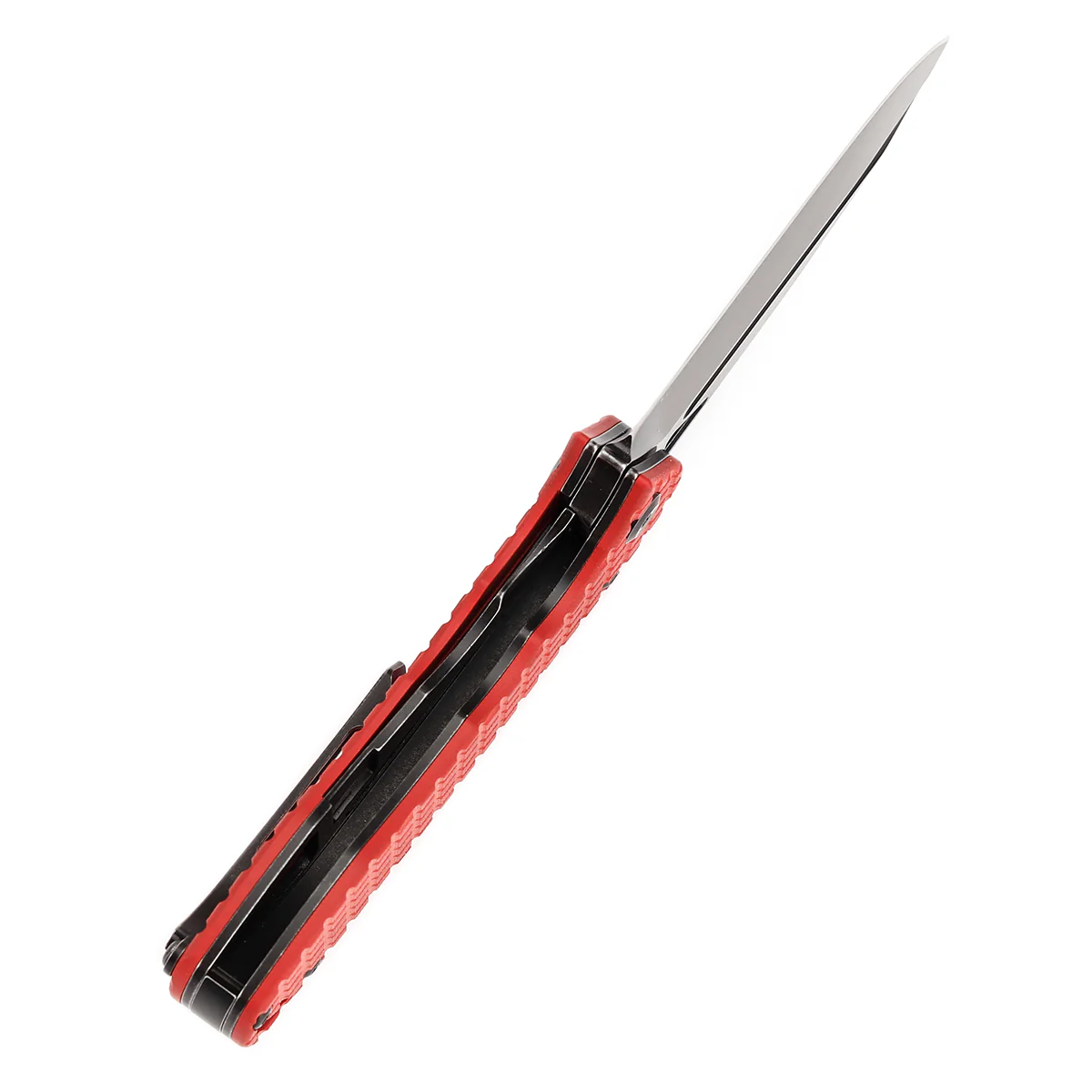 Tenable Bömbur Folding Knife Dark Red G10 with Frag Pattern Handle (3.53'' Blackwash D2 Blade) Midgards Messer Design--T1054C2 - Image 4