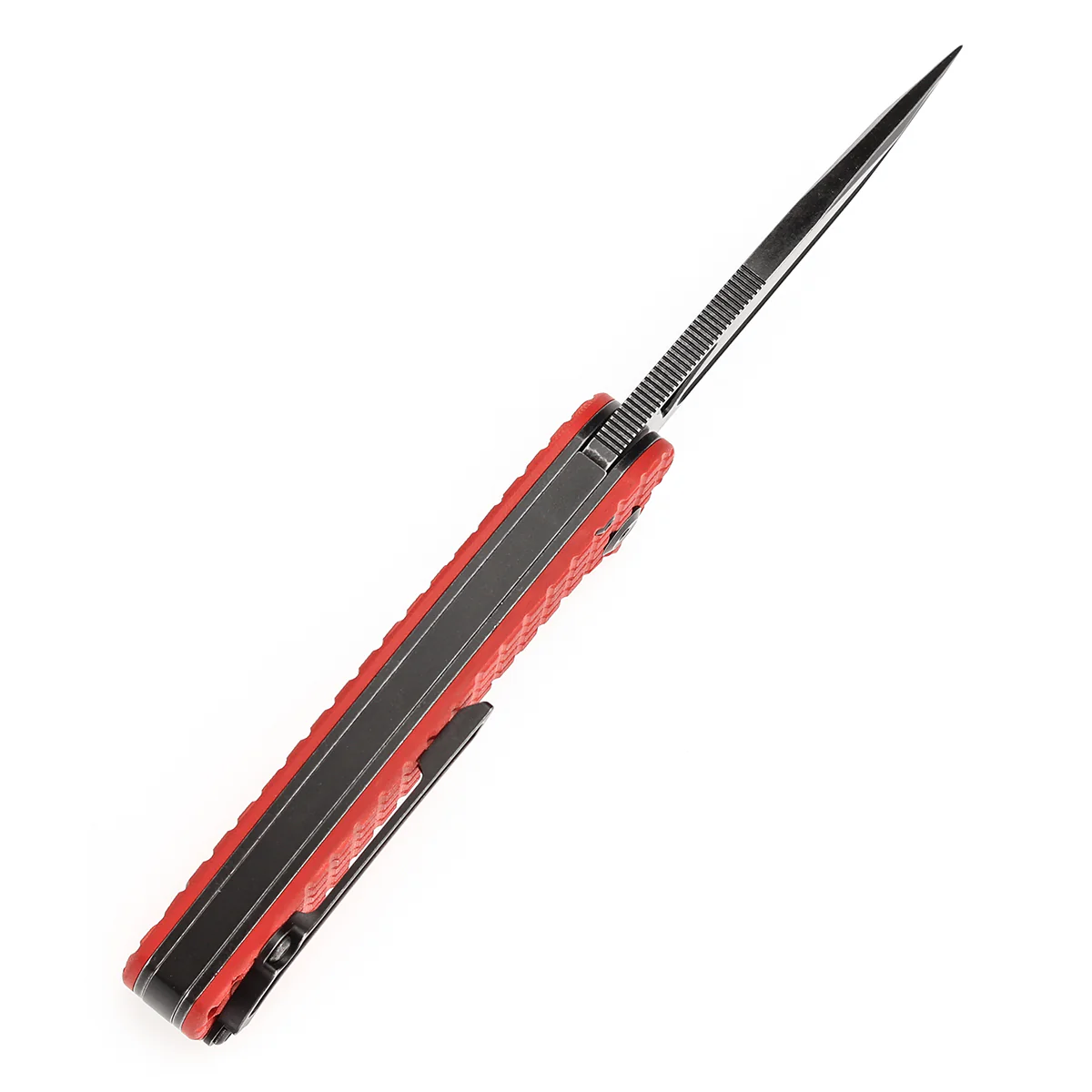 Tenable Bömbur Folding Knife Dark Red G10 with Frag Pattern Handle (3.53'' Blackwash D2 Blade) Midgards Messer Design--T1054C2 - Image 5