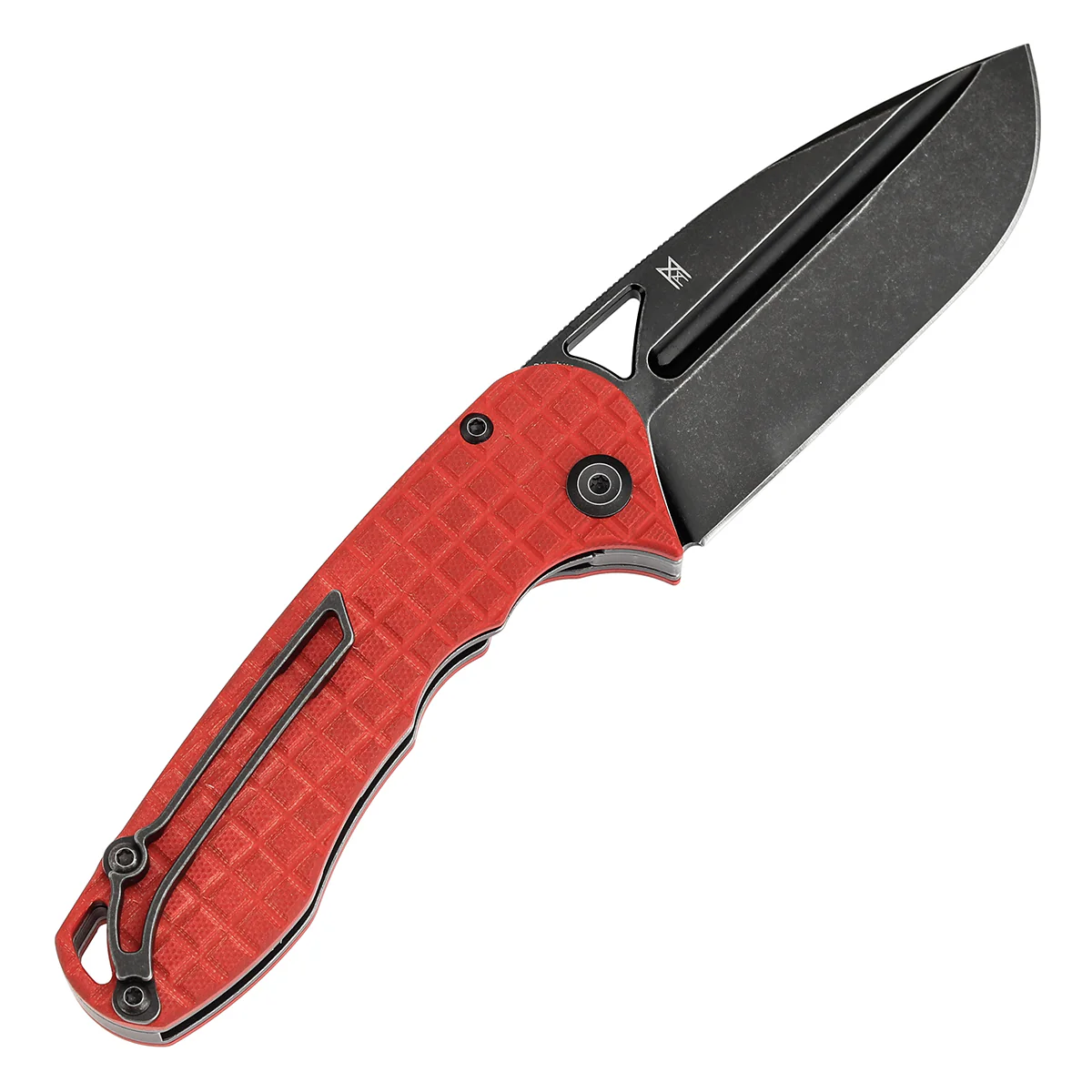 Tenable Bömbur Folding Knife Dark Red G10 with Frag Pattern Handle (3.53'' Blackwash D2 Blade) Midgards Messer Design--T1054C2 - Image 8