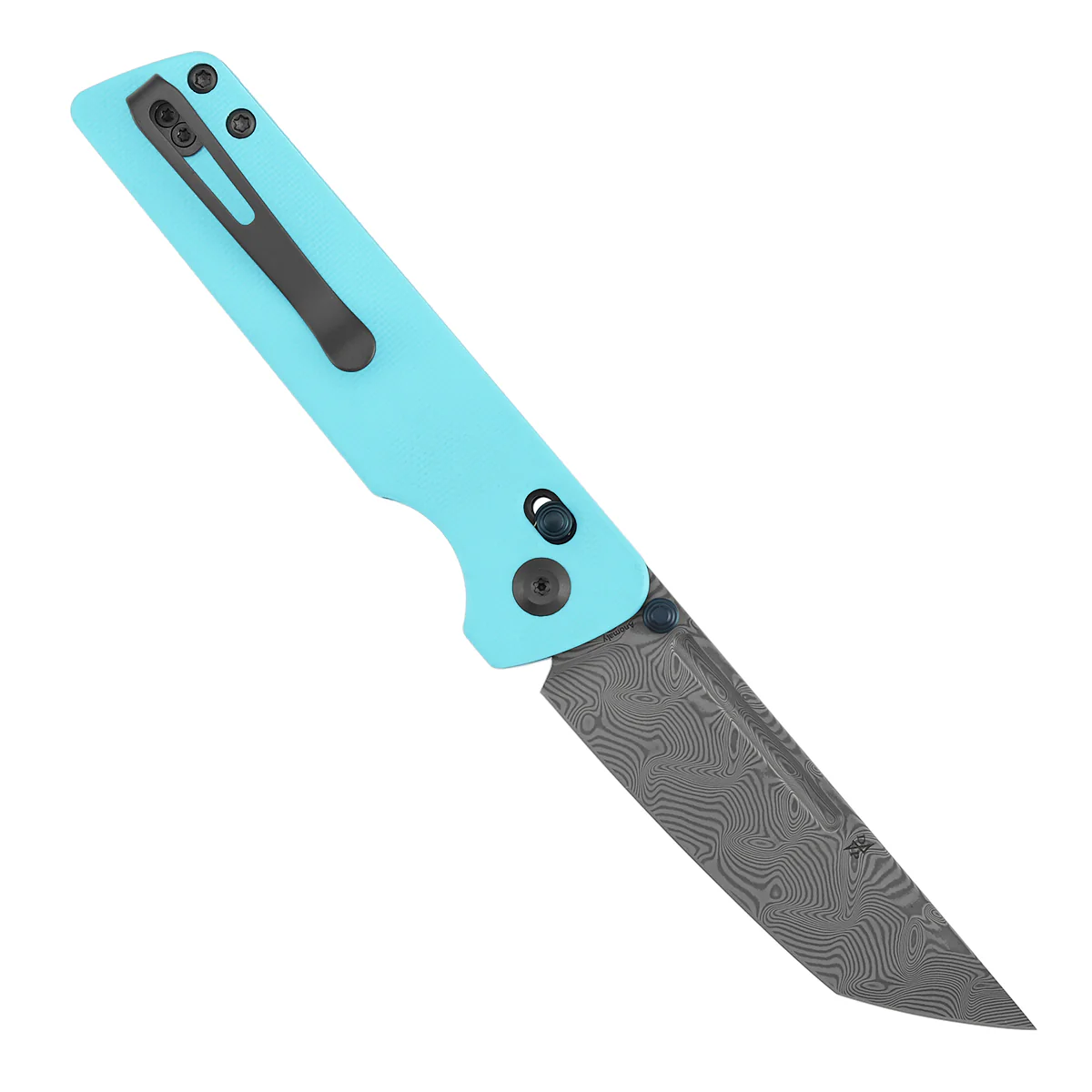 Tenable Anomaly Cross Bar Lock Knife | 3.14“ Damascus Blade | Blue G10 Handle | Pinkerton Knives Design | B2038V3 - Image 3