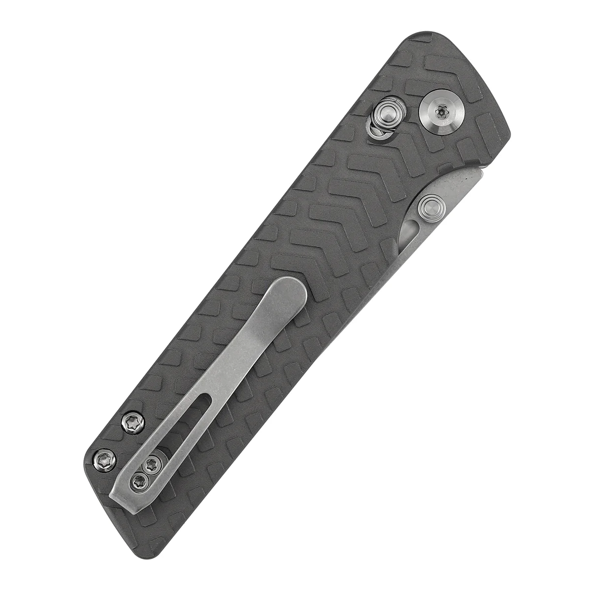 Tenable Anomaly Cross Bar Lock Knife | 3.14" Stonewashed Nitro-V Blade | Gray Aluminum Handle| Pinkerton Knives Design - B2038V1 - Image 6