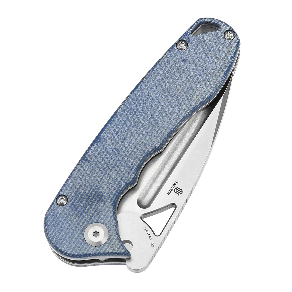 Tenable Bömbur Folding Knife Blue Micarta Handle (3.53'' Stonewashed D2 Blade) Midgards Messer Design--T1054A5 - Image 6