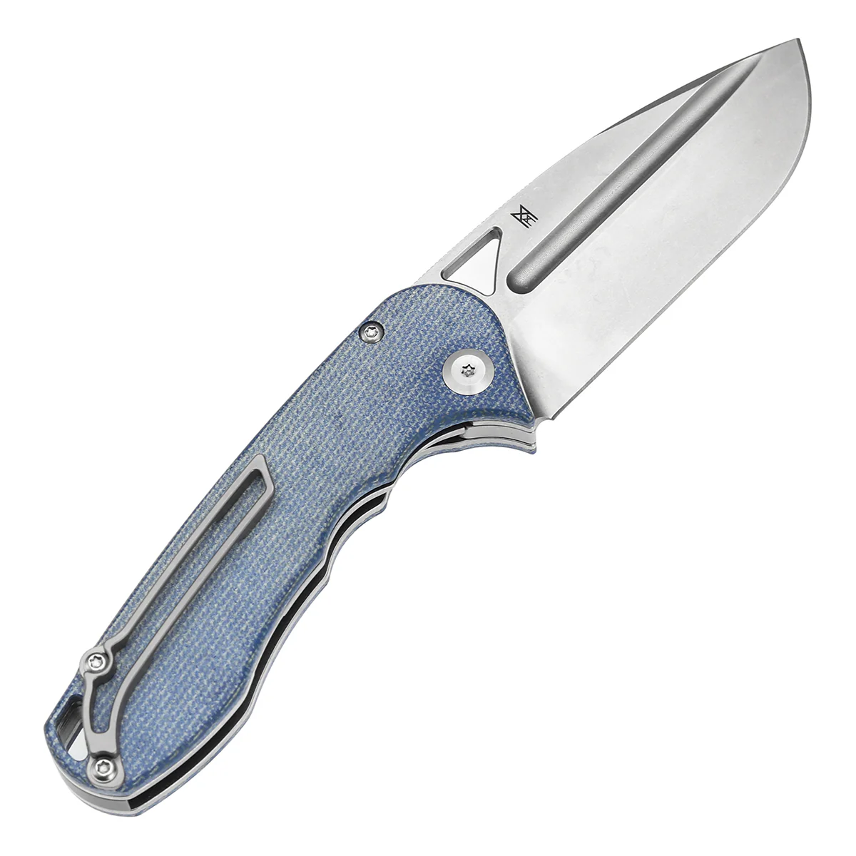 Tenable Bömbur Folding Knife Blue Micarta Handle (3.53'' Stonewashed D2 Blade) Midgards Messer Design--T1054A5 - Image 8