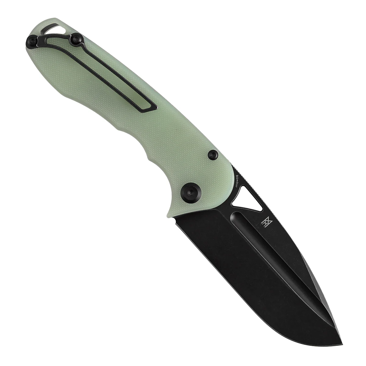 Tenable Bömbur Folding Knife Jade G10 Handle (3.53'' Blackwashed D2 Blade) Midgards Messer Design--T1054A8 - Image 3
