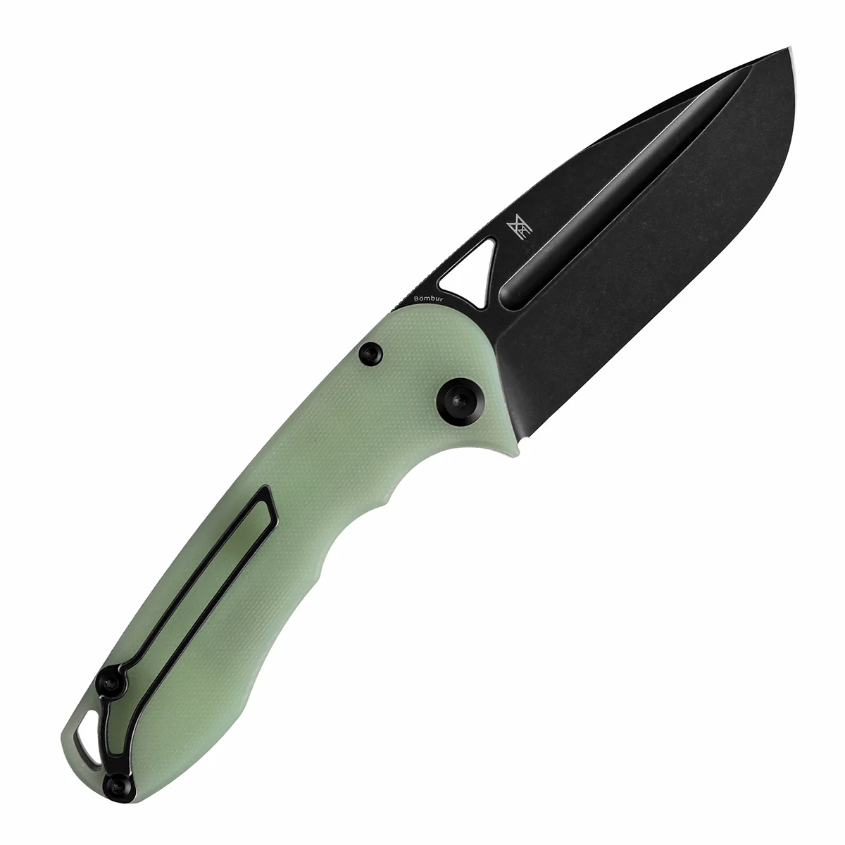 Tenable Bömbur Folding Knife Jade G10 Handle (3.53'' Blackwashed D2 Blade) Midgards Messer Design--T1054A8 - Image 8