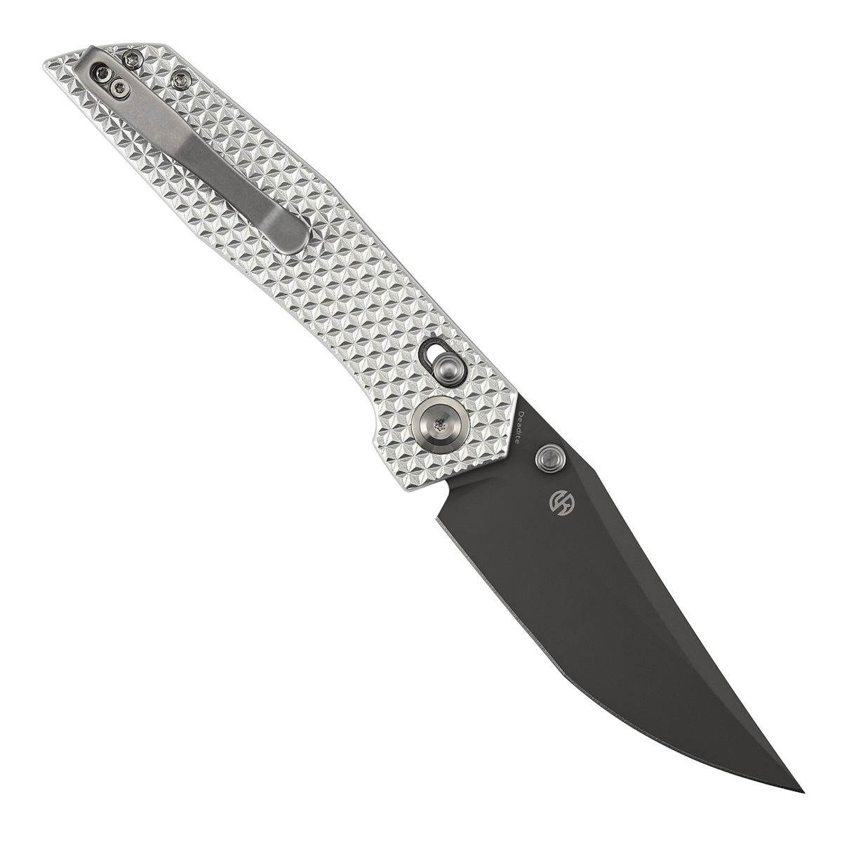 Tenable Deadite Cross Bar Lock Knife | 3.52" Gray TiCn Coated 14C28N Blade | Silver Aluminum Handle | TuffKnives Design - B1081V2 - Image 5