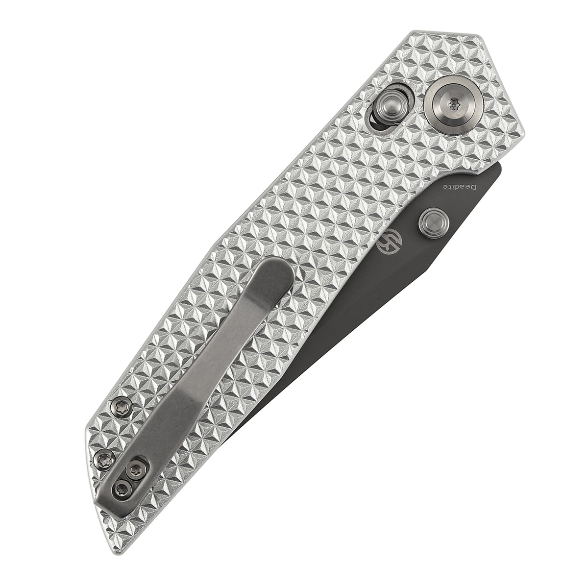 Tenable Deadite Cross Bar Lock Knife | 3.52" Gray TiCn Coated 14C28N Blade | Silver Aluminum Handle | TuffKnives Design - B1081V2 - Image 9