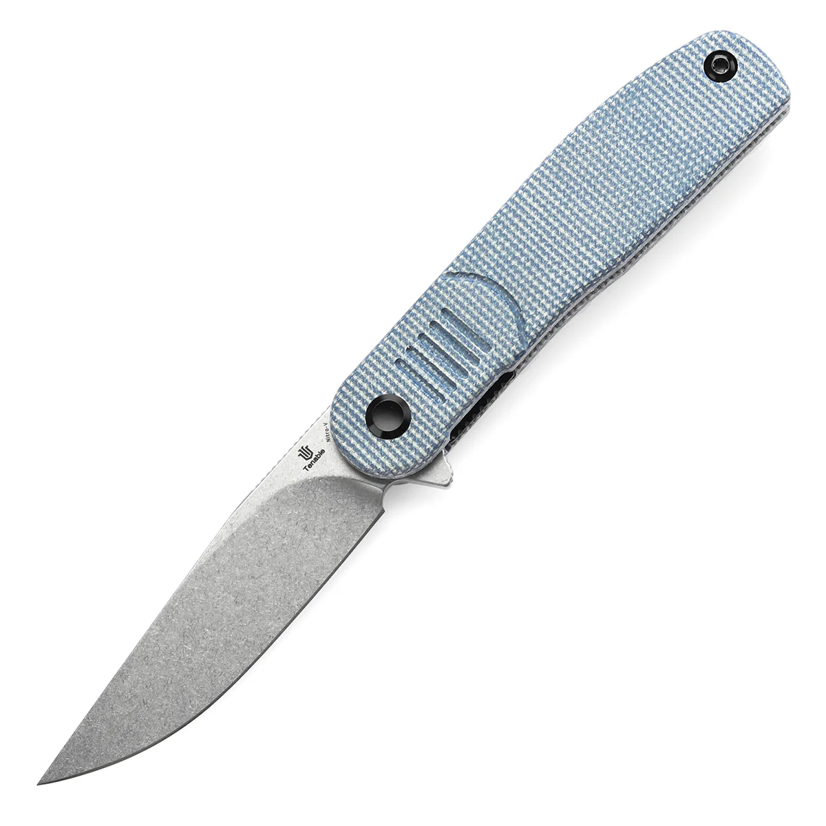 Tenable Einar Folding Knife Blue Micarta Handle (3.13'' Stonewashed Nitro-V Blade) Justin Lundquist Design-T2072A2 - Image 2