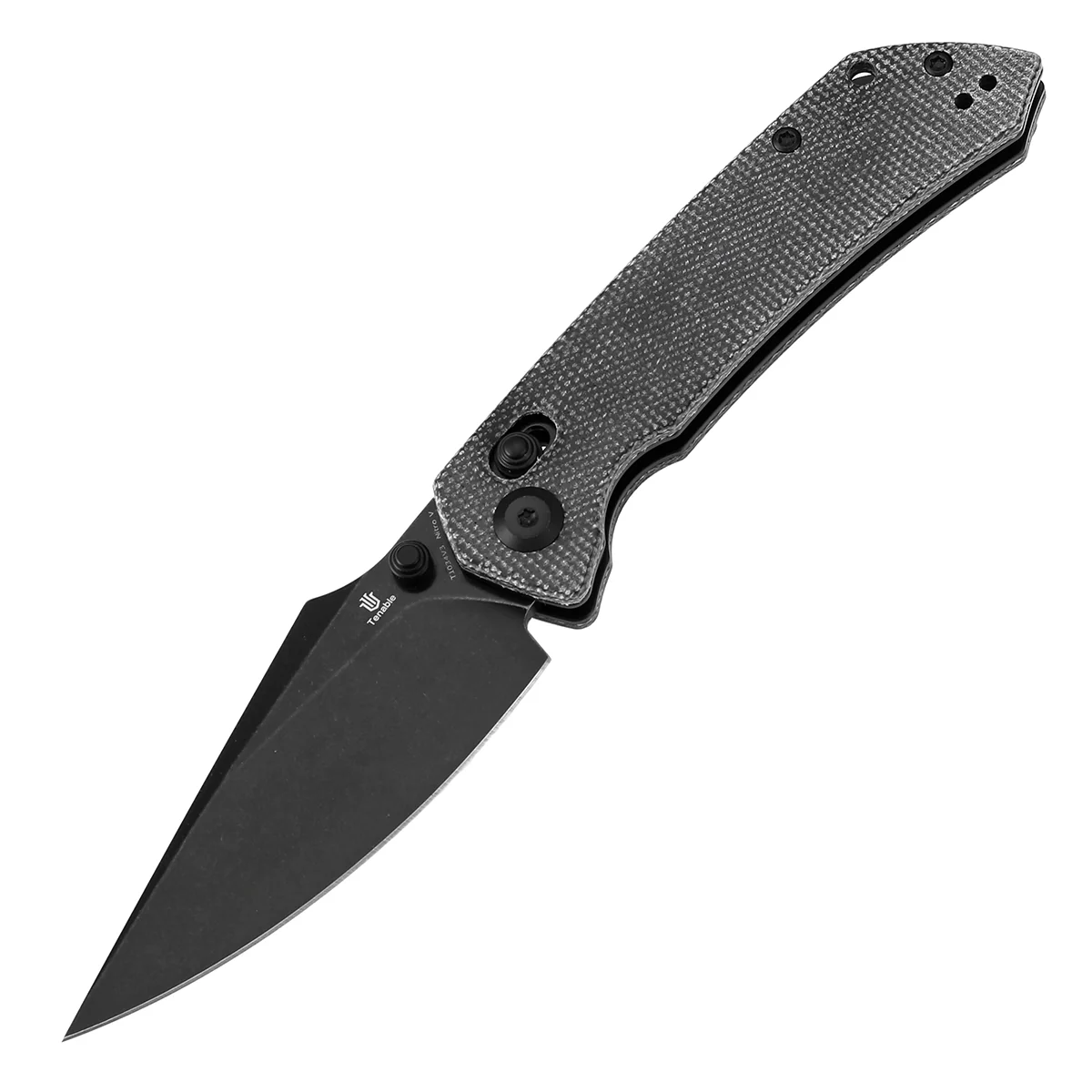 Tenable Fenrir Cross Bar Lock Folding Knife| Black Micarta | 3.48" Blackwashed Nitro-V Blade | Sparrow Knife Design | T1034V3 - Image 2