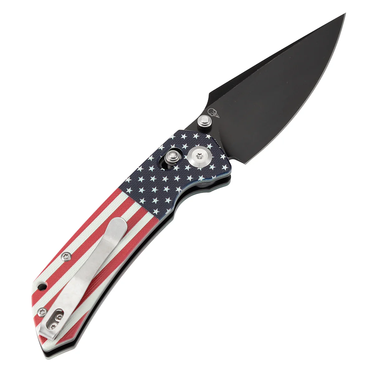 Tenable Fenrir Cross Bar Lock | Jade G10 with American Flag Handle | 3.48" Blackwashed Nitro-V Blade | Sparrow Knife Design | T1034V9 - Image 8