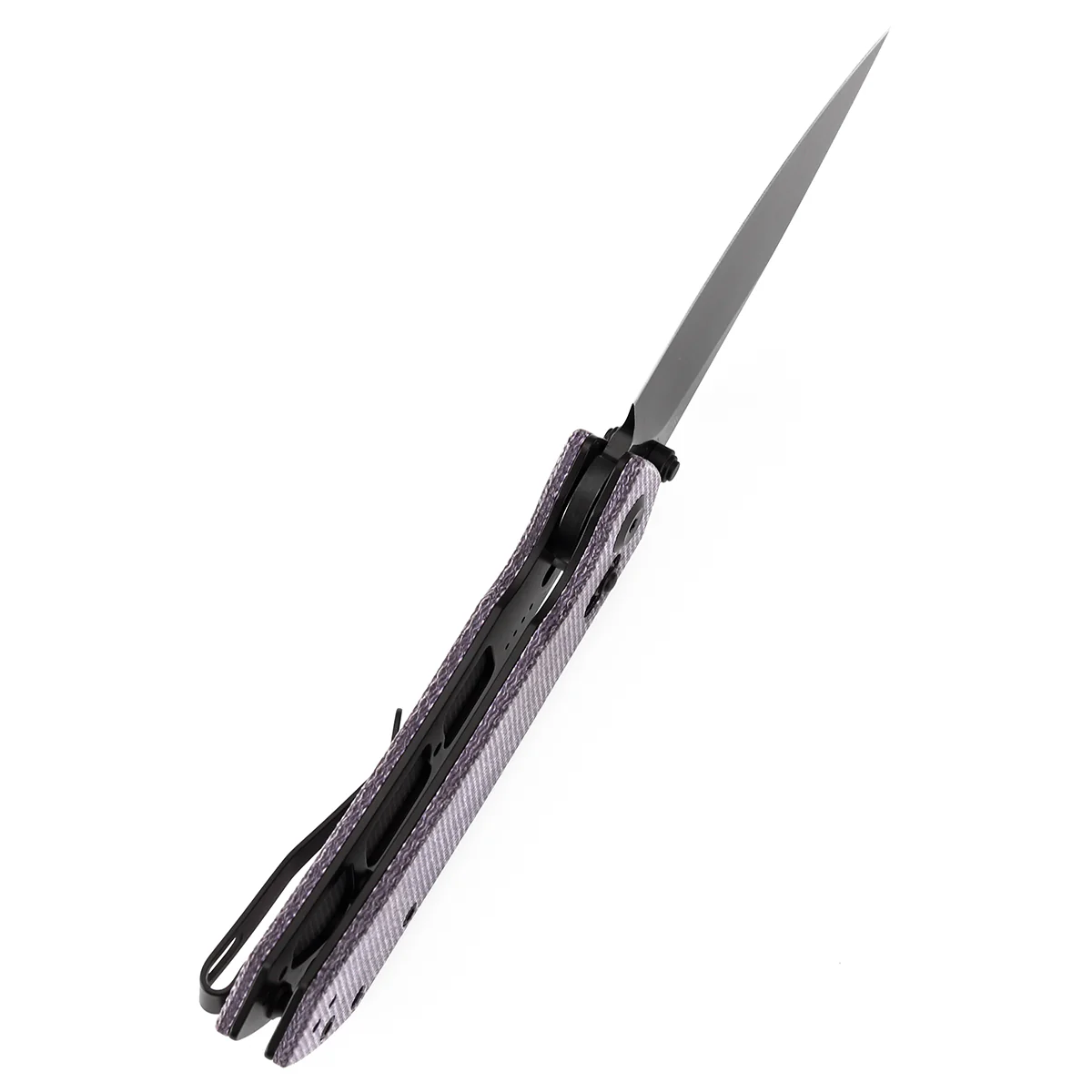 Tenable Fenrir Cross Bar Lock Folding Knife| Purple Micarta | 3.48" Blackwashed Nitro-V Blade | Sparrow Knife Design | T1034V4 - Image 4