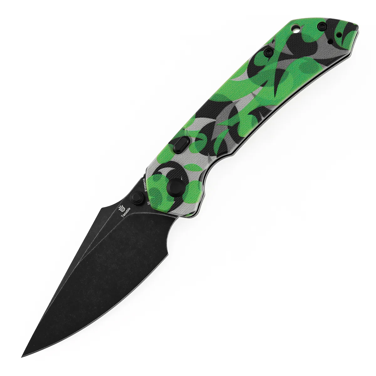 Tenable Fenrir Top Liner Lock Folding Knife| 3.4“ Blackwash D2 Blade | Jade G10 with Green Camouflage Pattern Handle | Sparrow Knife Design | B1034H13 - Image 2
