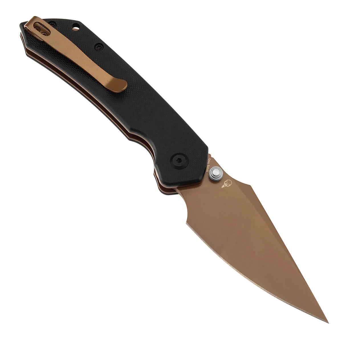 Tenable Fenrir Top Liner Lock Folding Knife| Black G10 Handle | 3.48“ Rose Gold Coated Nitro-V Blade | Black Hardware & Silver Thumb Stud | Sparrow Knife Design | B1034H3-2 - Image 4