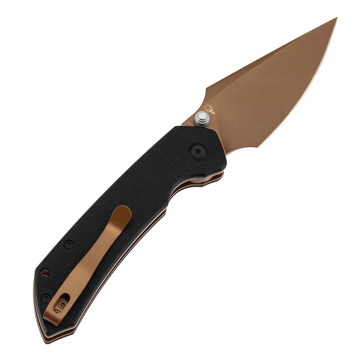 Tenable Fenrir Top Liner Lock Folding Knife| Black G10 Handle | 3.48“ Rose Gold Coated Nitro-V Blade | Black Hardware & Silver Thumb Stud | Sparrow Knife Design | B1034H3-2 - Image 9