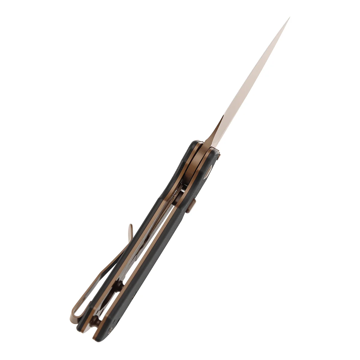 Tenable Fenrir Top Liner Lock Folding Knife| Black G10 Handle | 3.48“ Rose Gold Coated Nitro-V Blade | Sparrow Knife Design | B1034H3 - Image 4