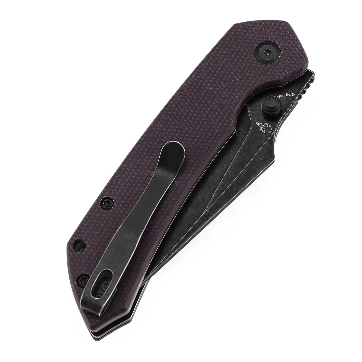 Tenable Fenrir Top Liner Lock Folding Knife| Purple Micarta | 3.48“ Blackwashed Nitro-V Blade | Sparrow Knife Design | B1034H1 - Image 8