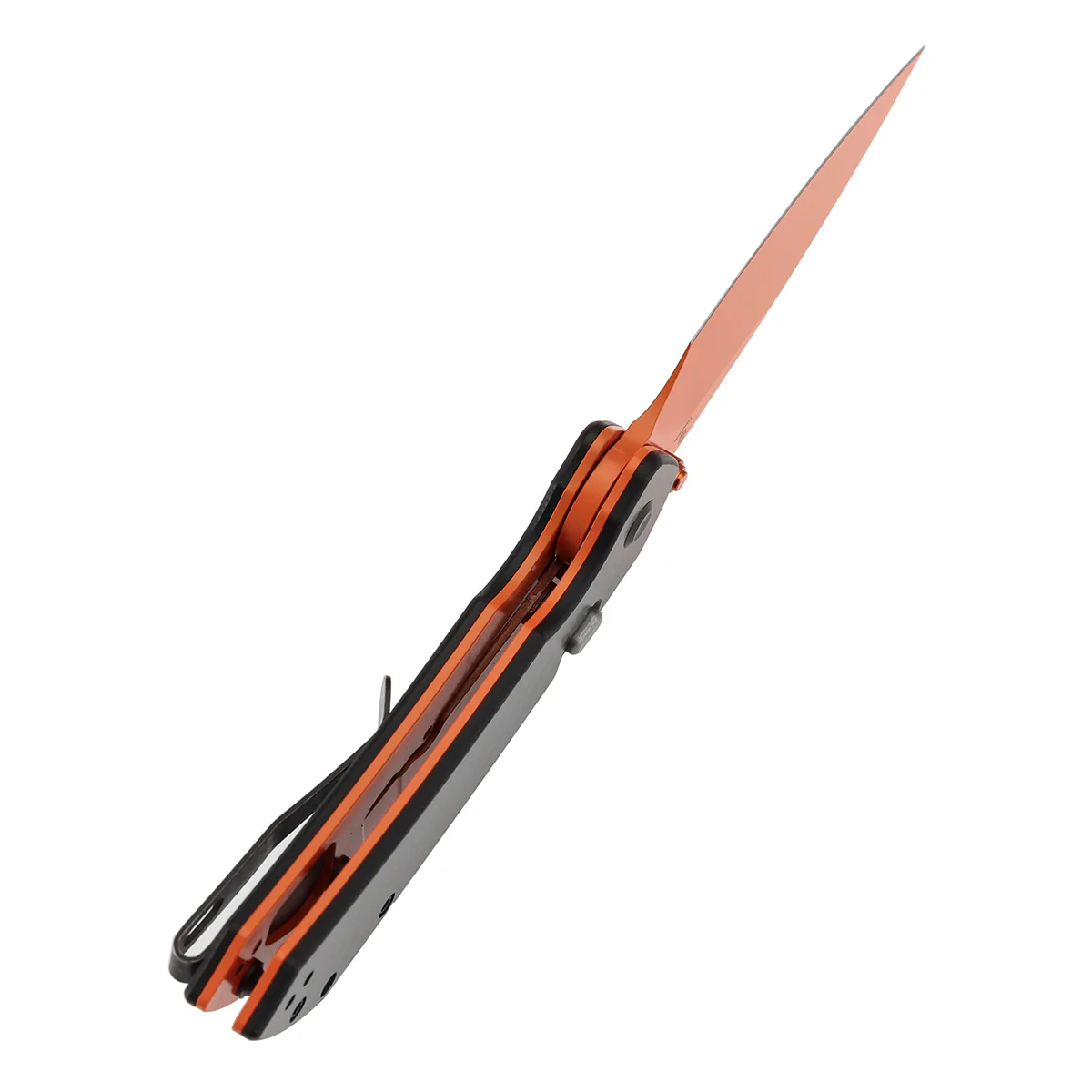 Tenable Fenrir Top Liner Lock Folding Knife| Twill Carbon Fiber Handle | 3.48“ Orange Coated Nitro V Blade | Sparrow Knife Design | B1034H5 - Image 4