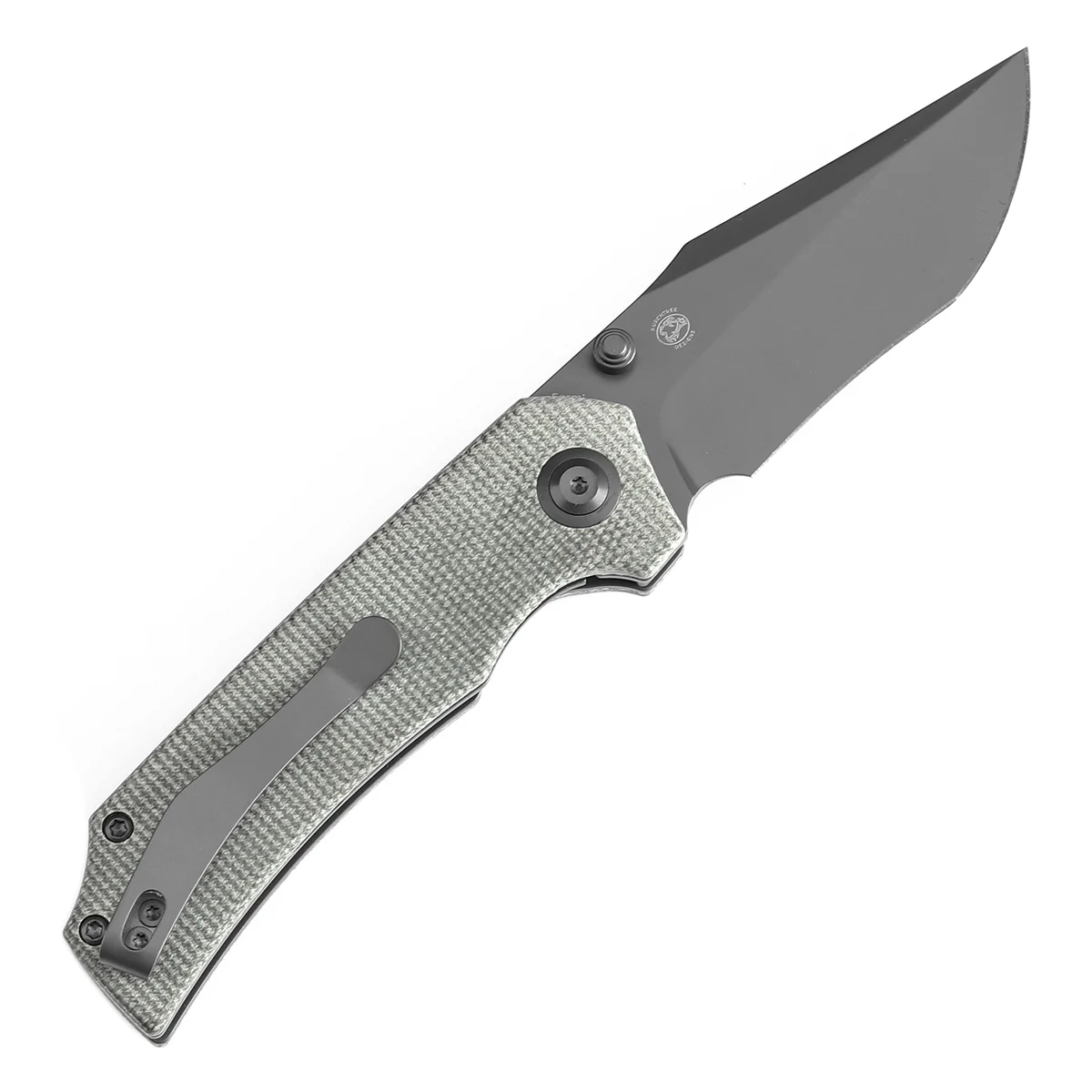 Tenable Fermi Folding Knife Green Micarta Handle (3.11'' Grey TiCn Coated 14C28N Blade) Burchtree Designs-T1122A4 - Image 8
