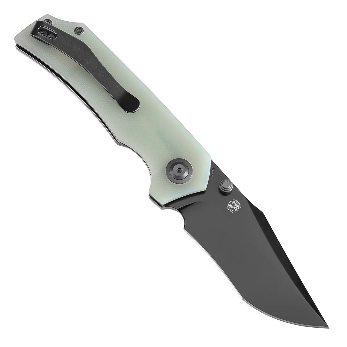 Tenable Fermi Folding Knife Jade G10 Handle (3.11'' Black TiCn Coated 14C28N Blade) Burchtree Designs-T1122A2 - Image 3