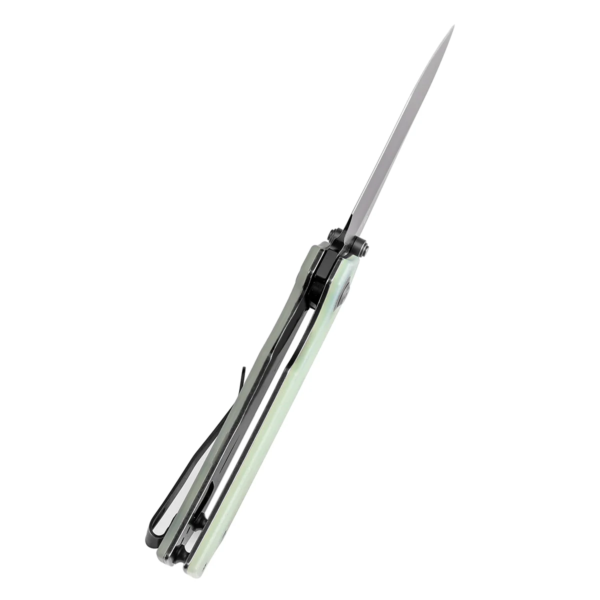 Tenable Fermi Folding Knife Jade G10 Handle (3.11'' Black TiCn Coated 14C28N Blade) Burchtree Designs-T1122A2 - Image 4