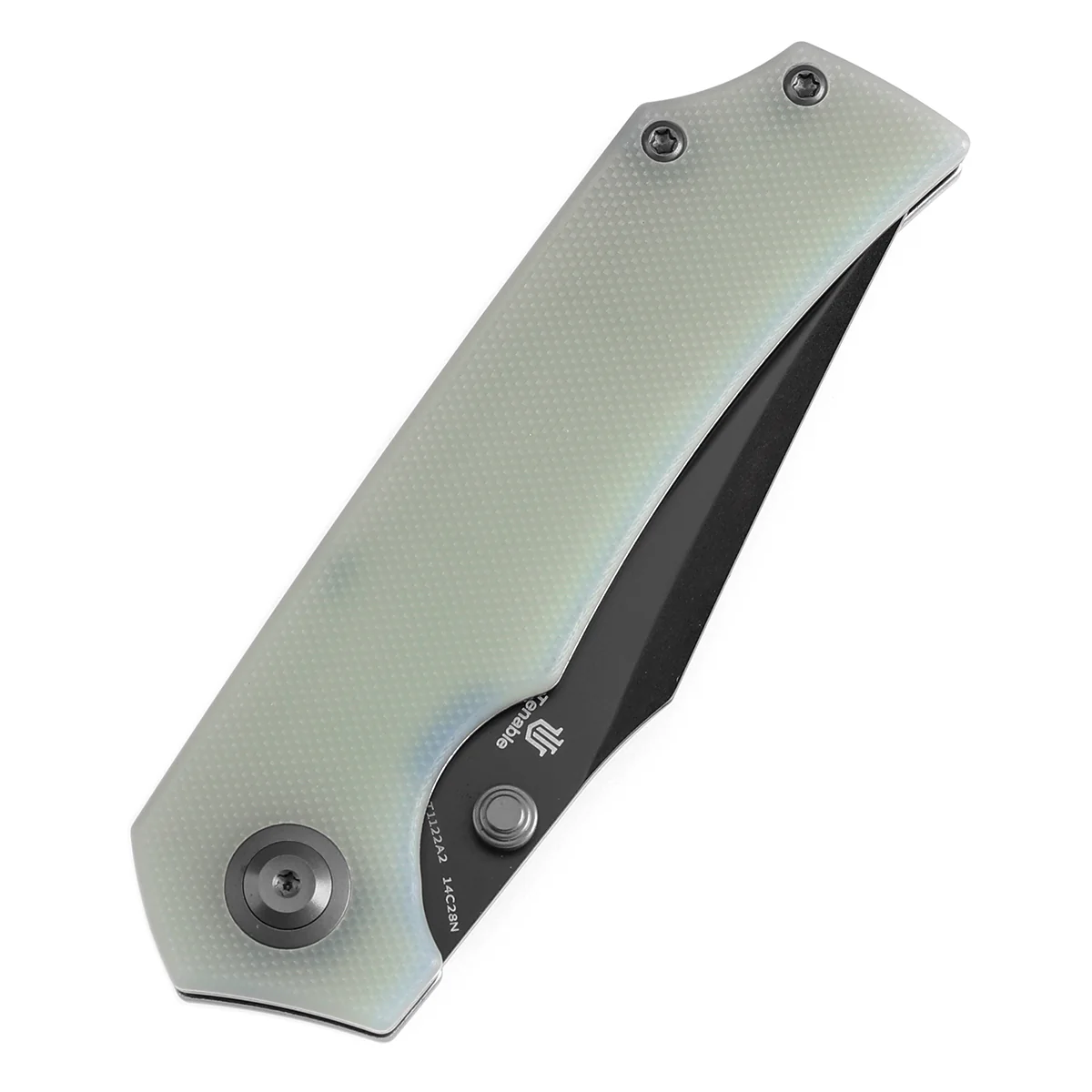 Tenable Fermi Folding Knife Jade G10 Handle (3.11'' Black TiCn Coated 14C28N Blade) Burchtree Designs-T1122A2 - Image 6