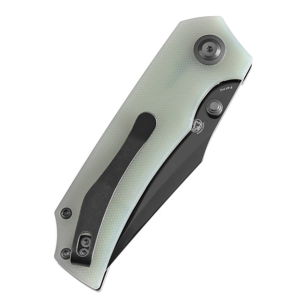 Tenable Fermi Folding Knife Jade G10 Handle (3.11'' Black TiCn Coated 14C28N Blade) Burchtree Designs-T1122A2 - Image 7