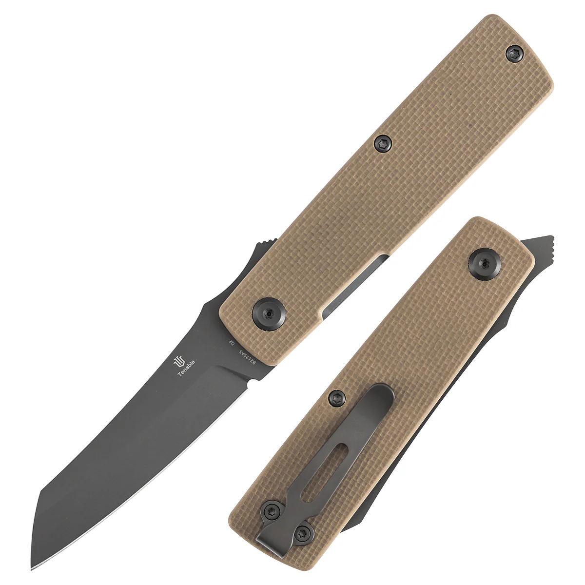 Tenable Higonokami Folding Knife | 3.02'' Gray Coating D2 Blade | Light Sand G10 Handle | Goran mihajlovic Design | B2135A5