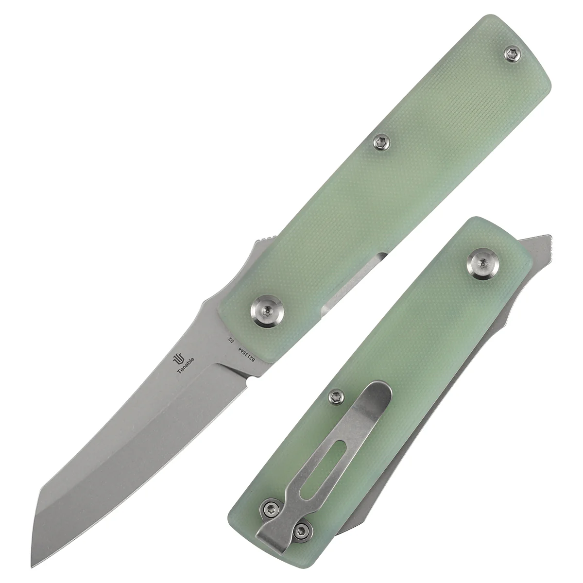 Tenable Higonokami Folding Knife | 3.02'' Stonewashed D2 Blade | Jade G10 Handle | Goran mihajlovic Design | B2135A4