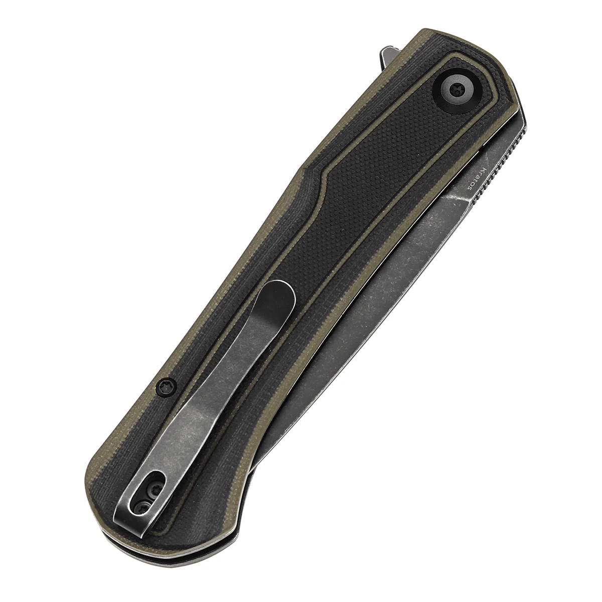 Tenable Kratos Folding Knife Black and Green G10 Handle(3.79" Blackwash Nitro-V Blade) Ostap Hel Design-T1024A4 - Image 7