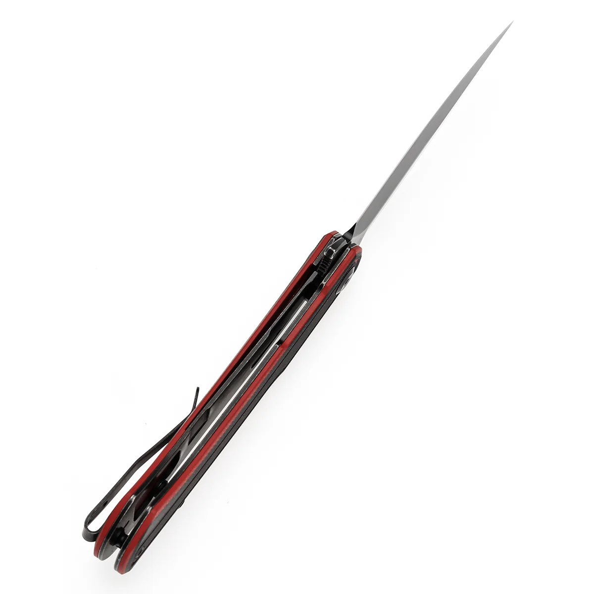 Tenable Kratos Folding Knife Black and Red G10 Handle(3.79" Blackwash Nitro-V Blade) Ostap Hel Design-T1024A1 - Image 4